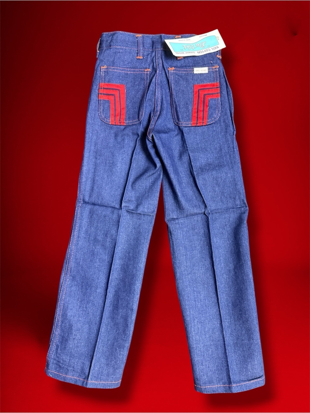 Kid’s Deadstock Denim Jeans with Red Pocket Detail